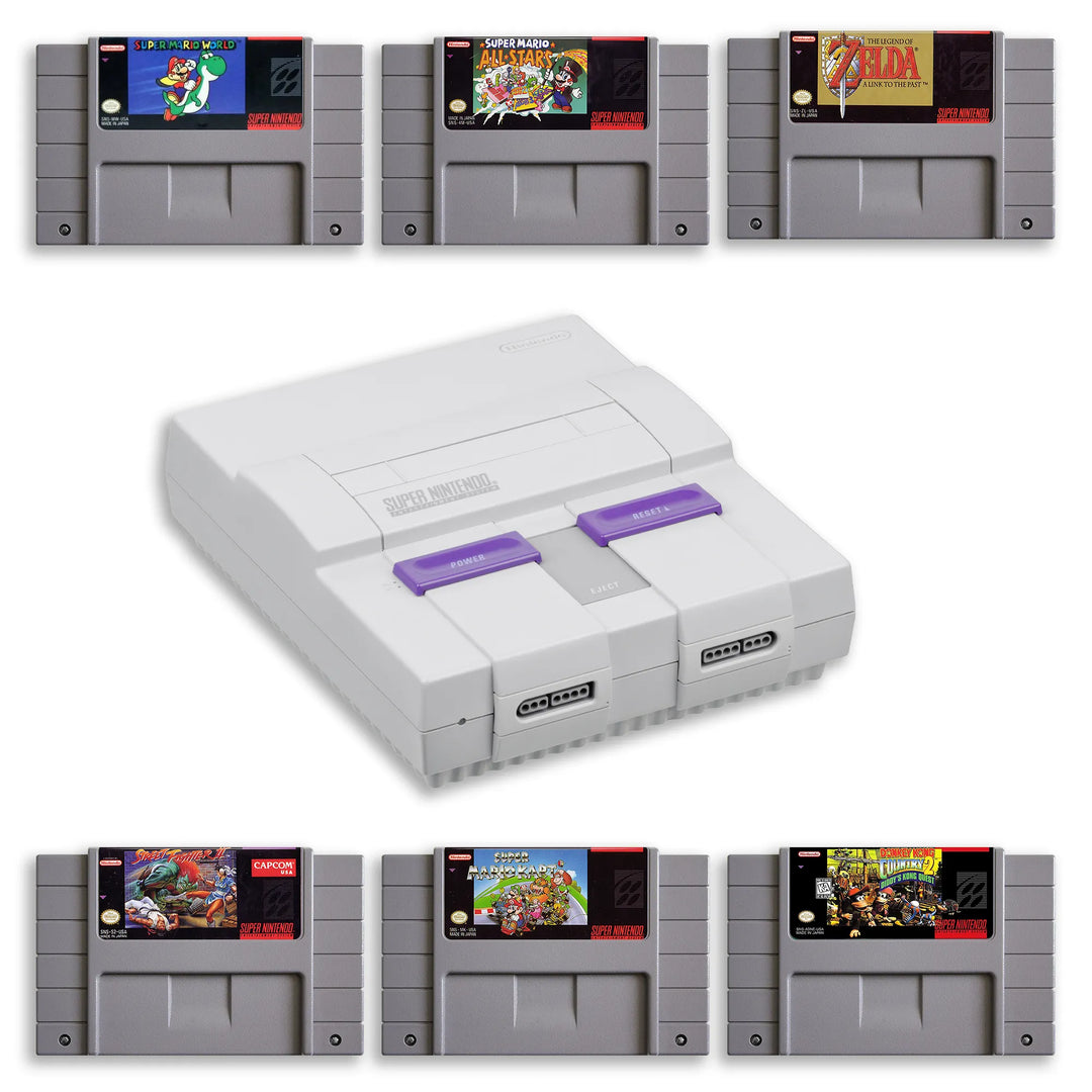 Super Nintendo Entertainment System SNES Console With Top Games