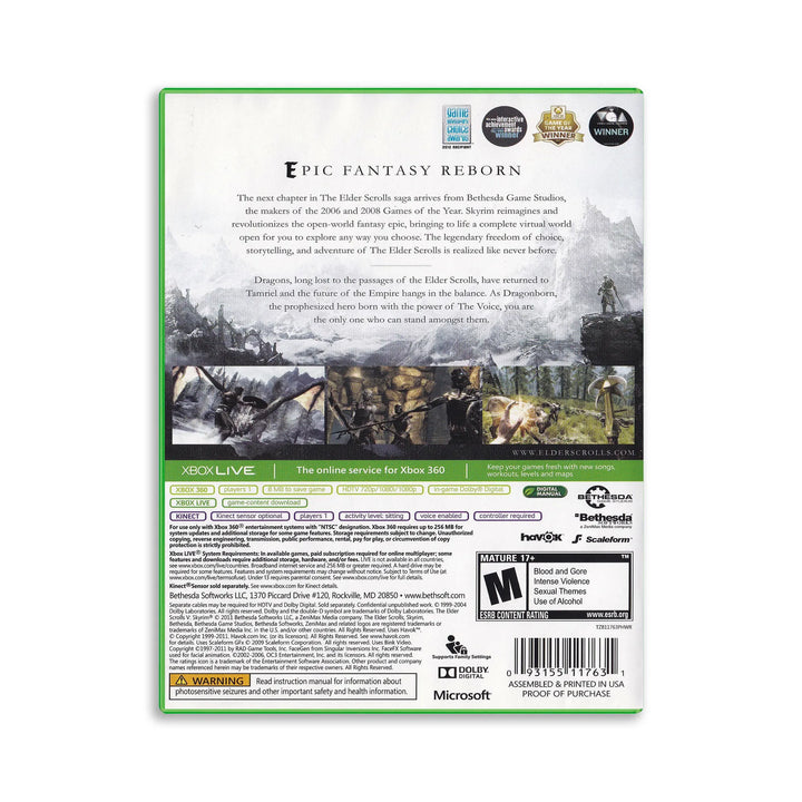 The Elder Scrolls V: Skyrim - Xbox 360 Game