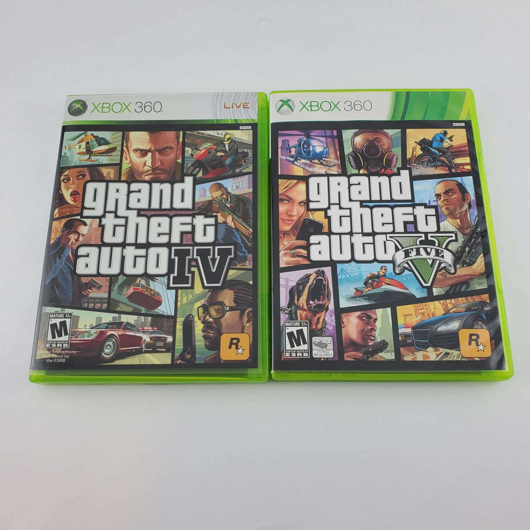Xbox 360 Console Bundle: Grand Theft Auto IV & V | Retrolio Games