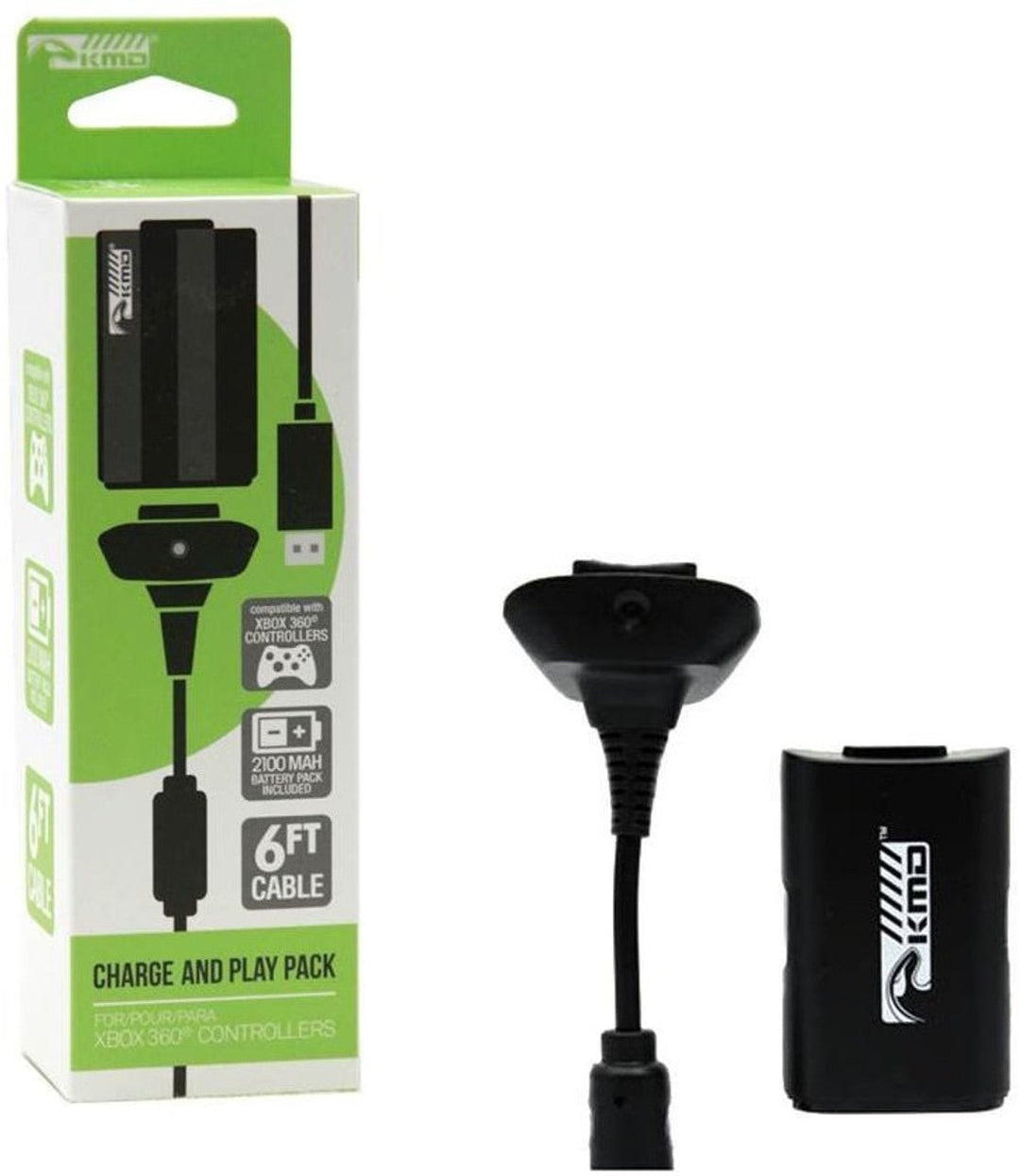 Xbox 360 Play & Charge Black (Retro Fam)
