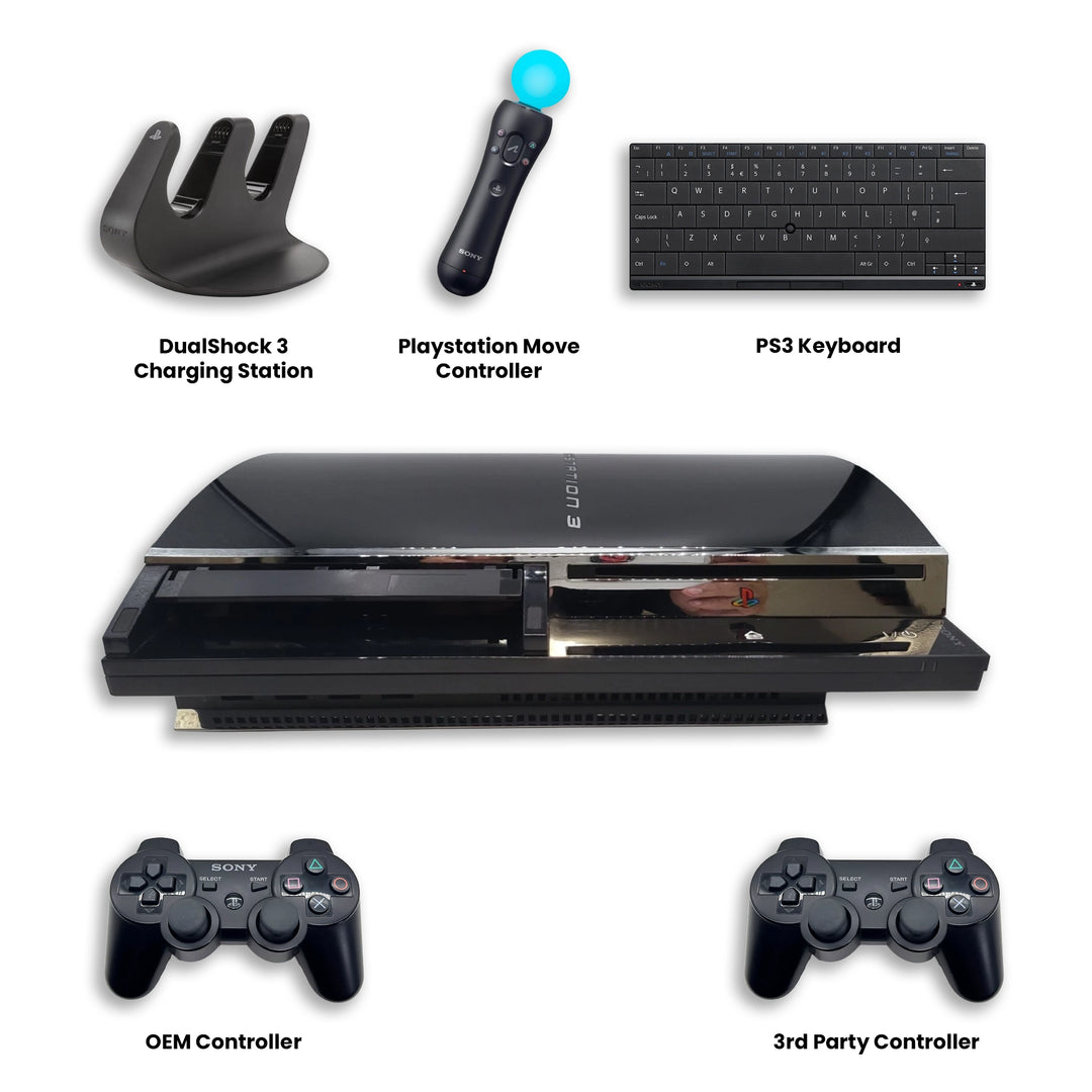 Playstation 3 PS3 - Backward Compatible Charging Station, Move Controller, Keyboard and Controllers