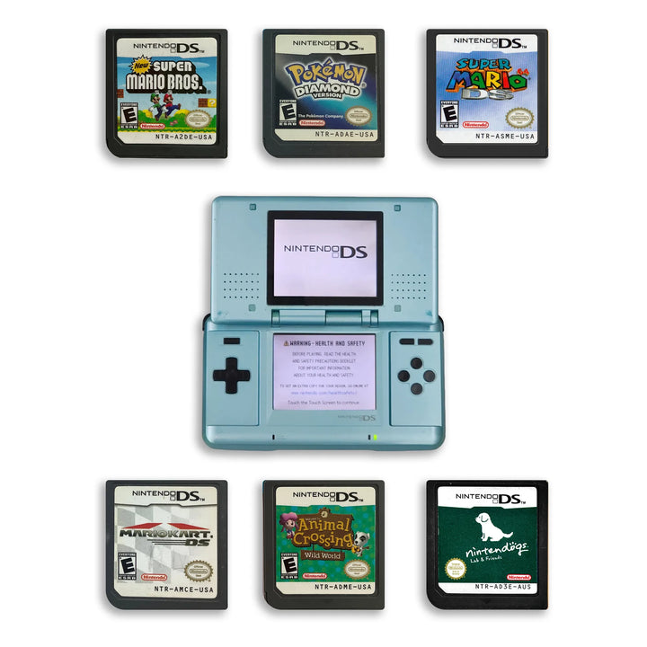 Nintendo DS Original Console Turquoise Blue with Top Games