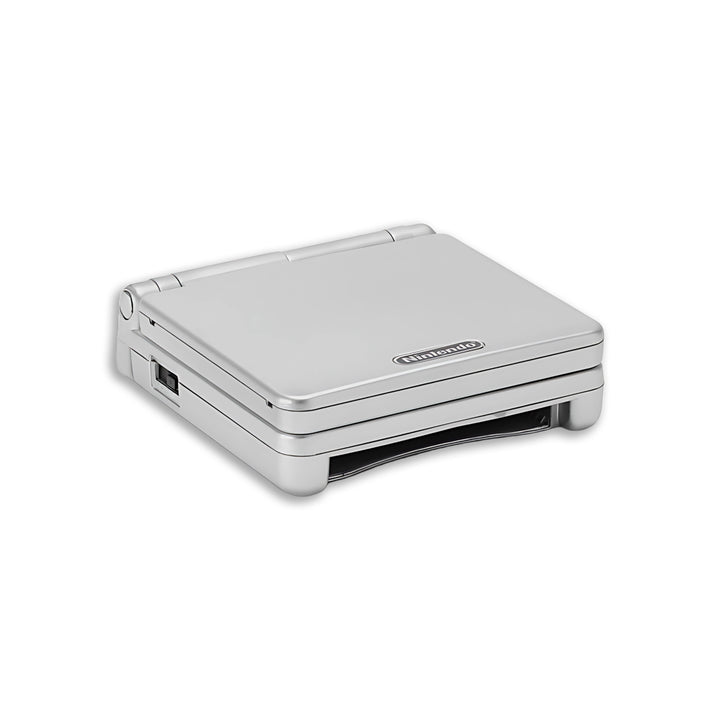 Gameboy Advance (GBA) SP Console SIlver Flip with Side Angle