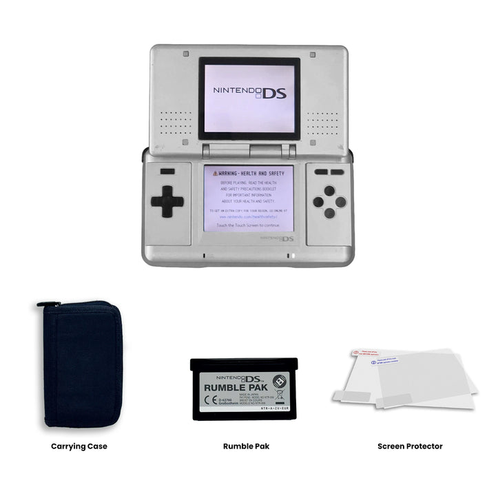 Nintendo DS Original Console White Carring Case, Rumble Pak and Screen Protector