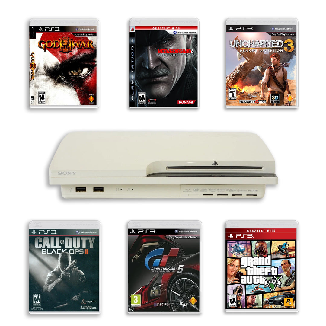 Sony PlayStation 3 Slim Console White with Top Views