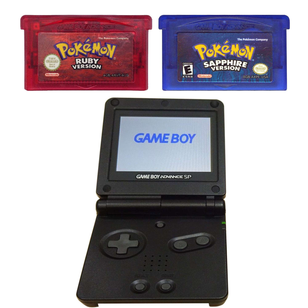 Nintendo Gameboy Advance SP Console: Pokémon Bundle - Black (Retro Fam)