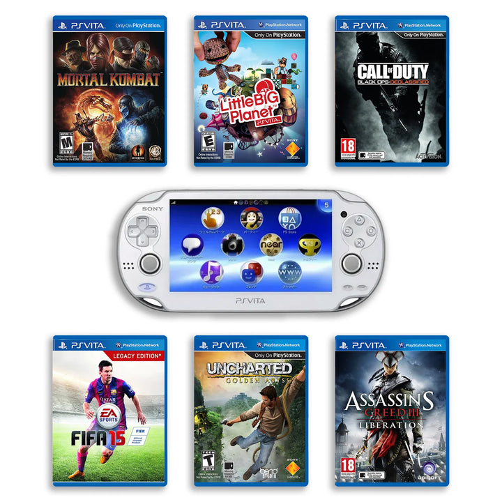 PS Vita 1000 Console White with Top Games