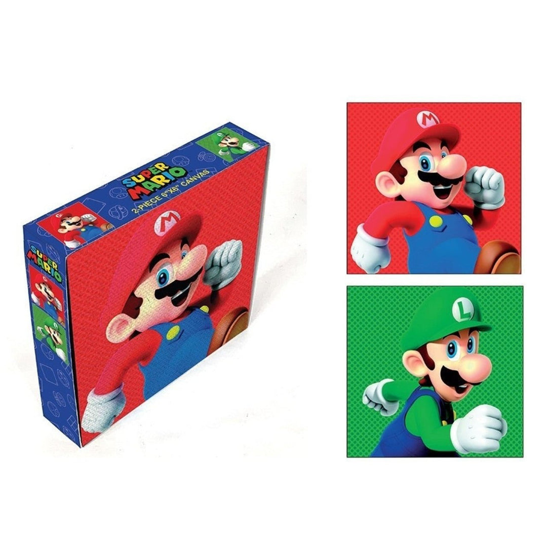 Canvas 6 x 6: Mario & Luigi (Retro Fam)