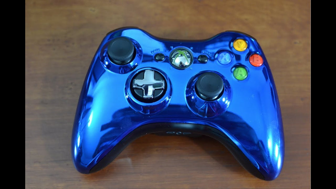 XBOX 360 Chrome Blue Controller (Retro Fam)