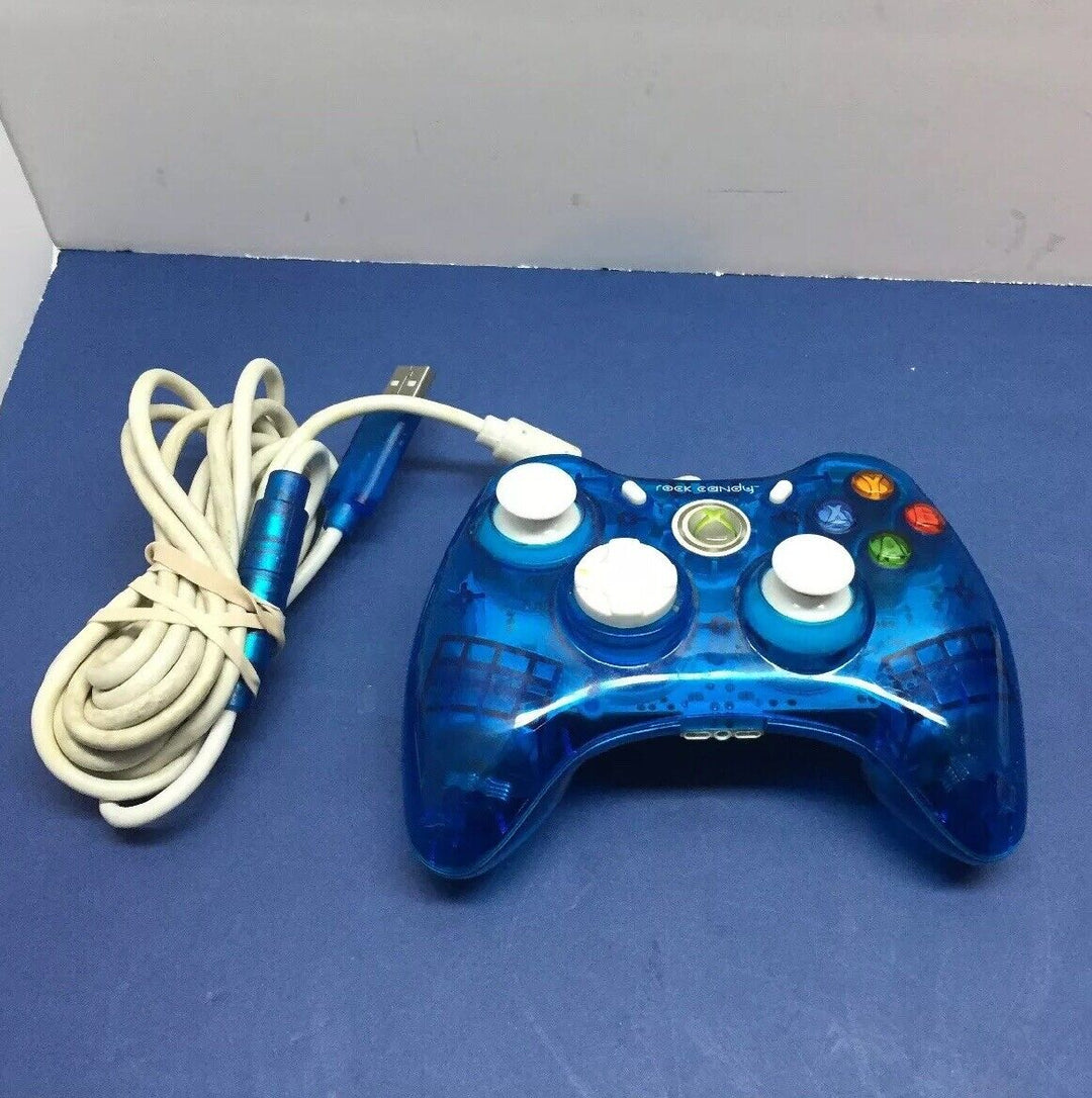 Xbox 360 Blue Rock Candy Wired Controller (Retro Fam)