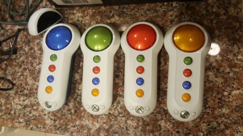 Xbox 360 Scene it 4 Pack Wireless Buzzer Controllers (Retro Fam)