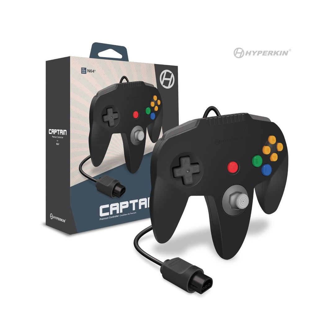 Captain N64 Premium Controller - Black (Retro Fam)