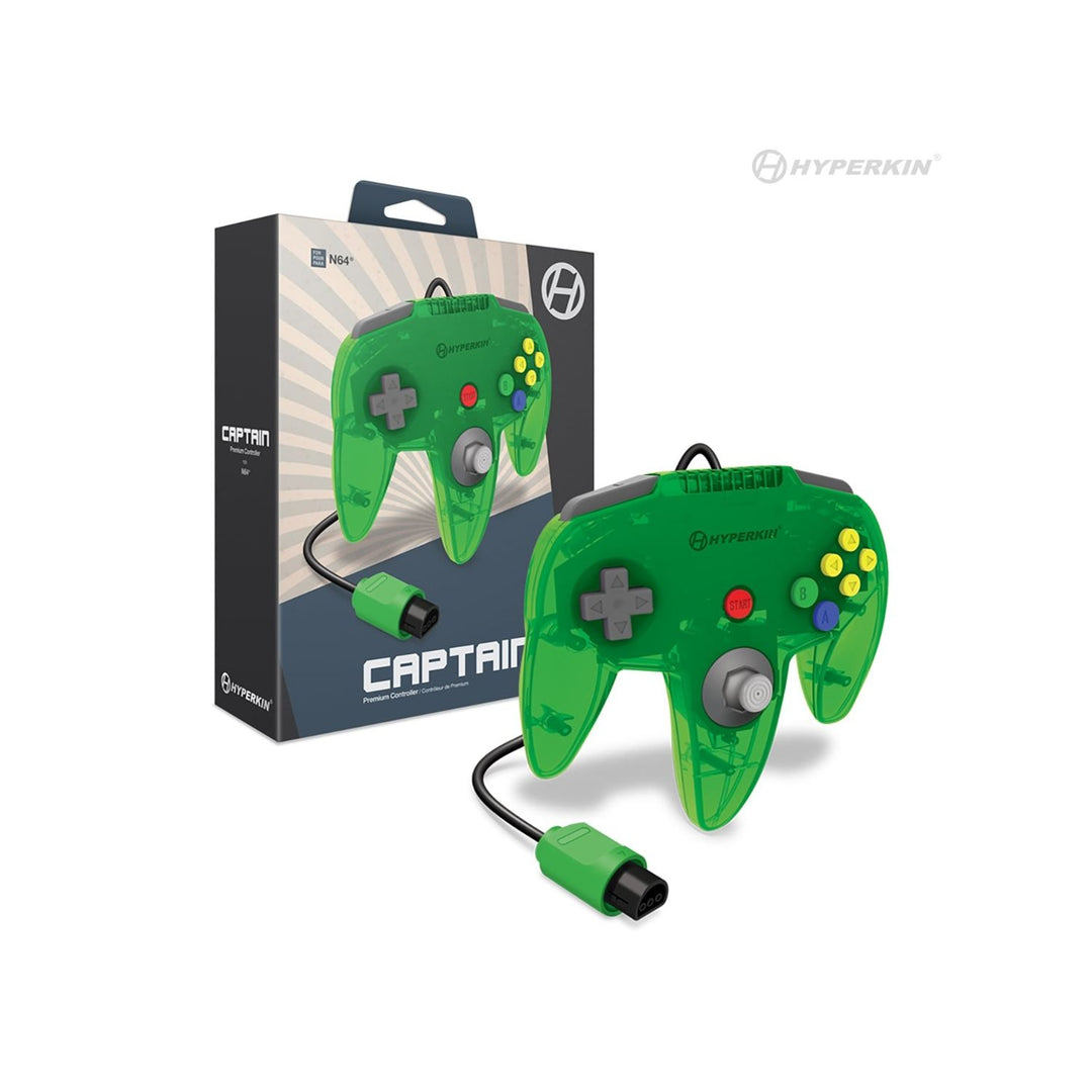 Captain N64 Premium Controller - Lime Green (Retro Fam)