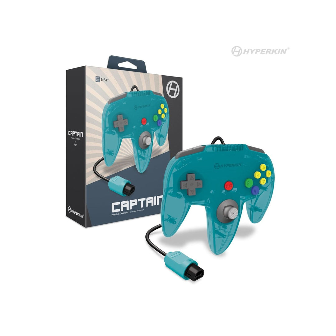 Captain N64 Premium Controller - Turquoise (Retro Fam)