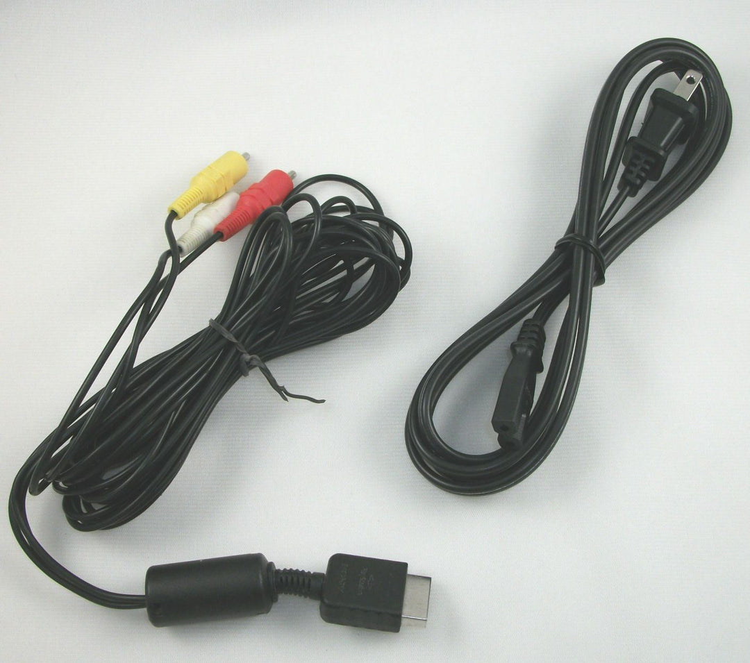 PS2 Fat Power Cord & AV Cable (Retro Fam)