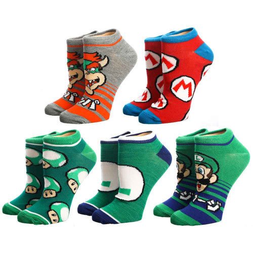 Calcetines tobilleros: Super Mario - Combina y combina (paquete de 5) (Retro Fam)