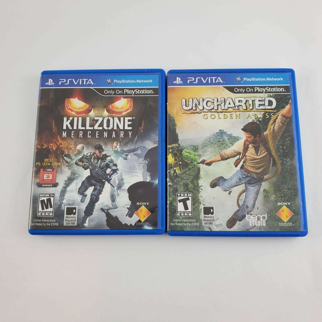PS Vita Console Bundle: Killzone Mercenary & Uncharted Golden Abyss | Retrolio Games