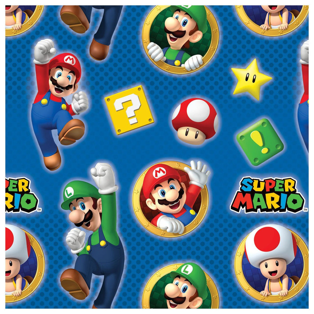 Articles de fête : Papier cadeau imprimé Super Mario Bros. 8' x 30" (Retro Fam)