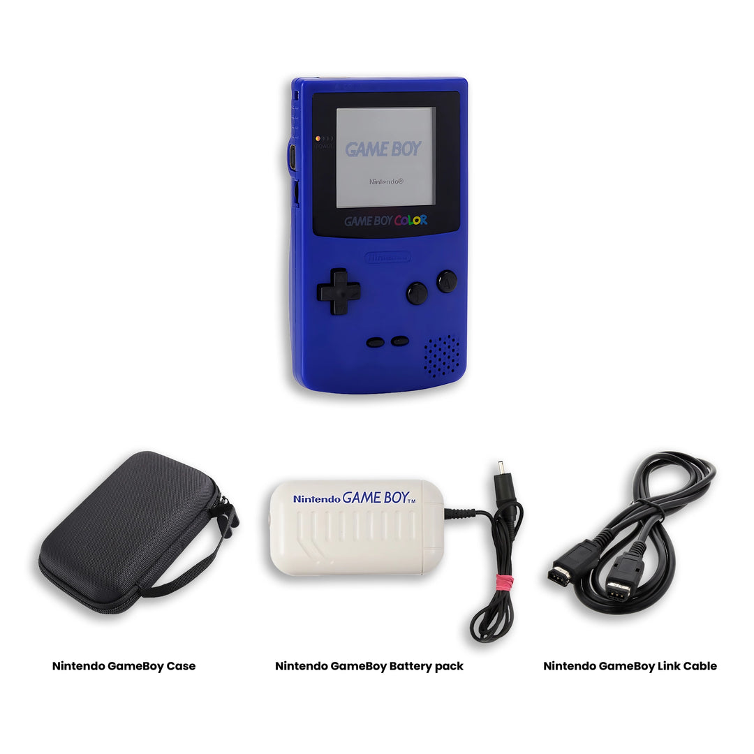 Nintendo Gameboy Color Console: Tetris & Super Mario Bros Deluxe - Blue