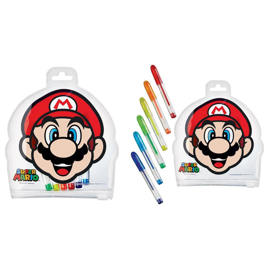 Articles de fête : Pochette Super Mario Bros avec stylos gel (Retro Fam)