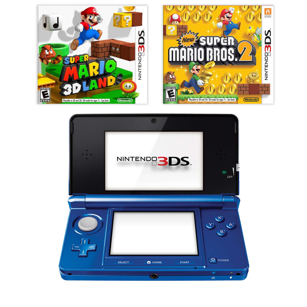 Console Nintendo 3DS : Super Mario 3D Land et New Super Mario Bros 2 - Bleu (Retro Fam)