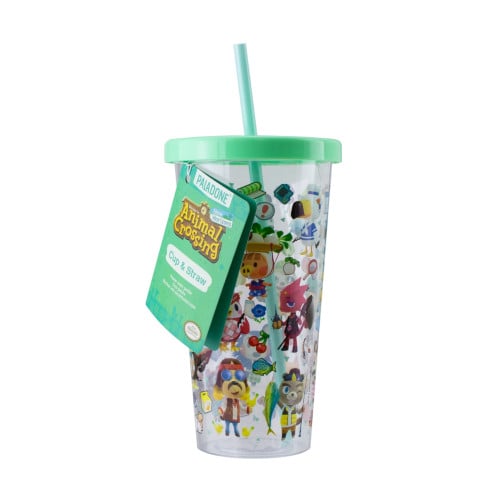 Plastic Cup & Straw - Animal Crossing (Retro Fam)