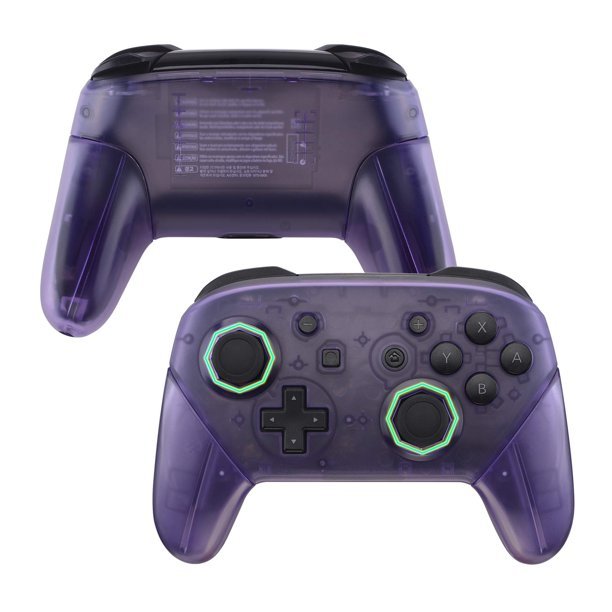Transparent Clear Faceplate Backplate Handles for Nintendo Switch Pro Controller