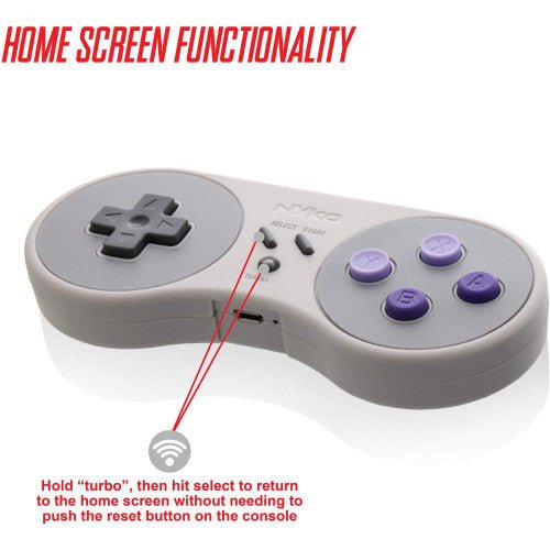 Mando inalámbrico clásico de SNES Turbo Super Miniboss (Retro Fam)