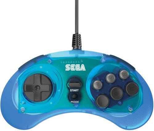 Manette arcade USB SEGA Genesis 8 boutons bleu clair (Retro Fam) - Image 3
