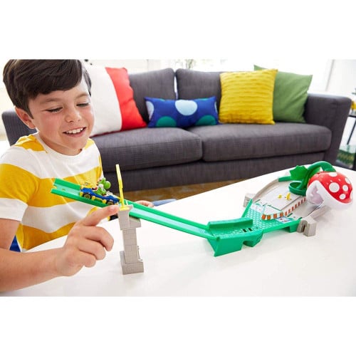 Circuit de toboggan Hot Wheels Mario Kart Plante Piranha (Retro Fam)