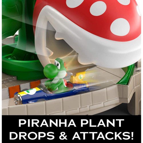 Circuit de toboggan Hot Wheels Mario Kart Plante Piranha (Retro Fam)