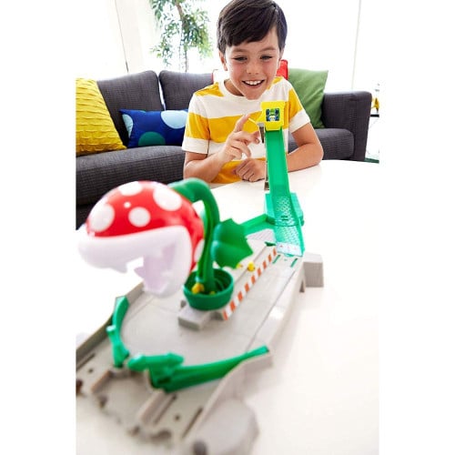 Circuit de toboggan Hot Wheels Mario Kart Plante Piranha (Retro Fam)