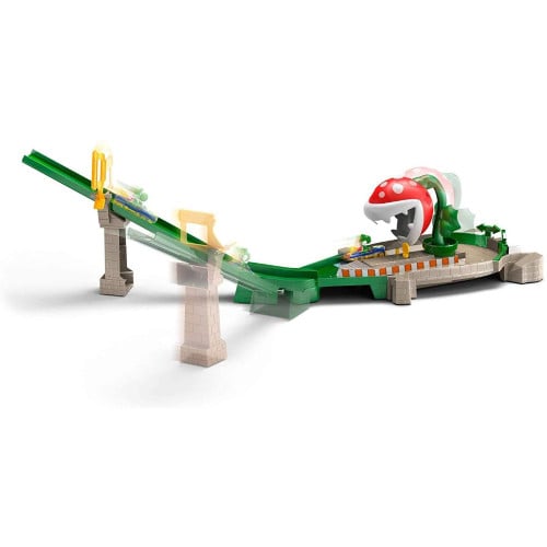 Circuit de toboggan Hot Wheels Mario Kart Plante Piranha (Retro Fam)
