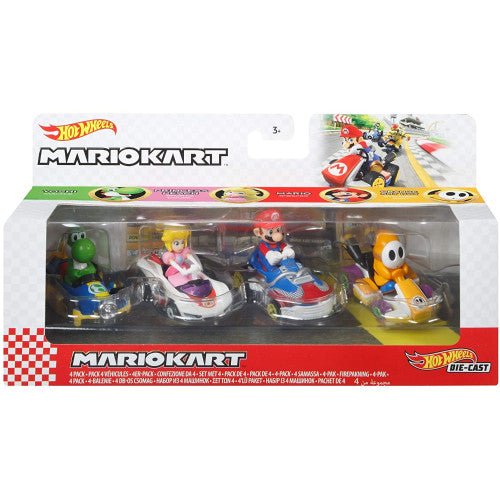 Hot Wheels Mario Kart 4-Pack Bundle - Series 2 (GWB38) (Retro Fam)