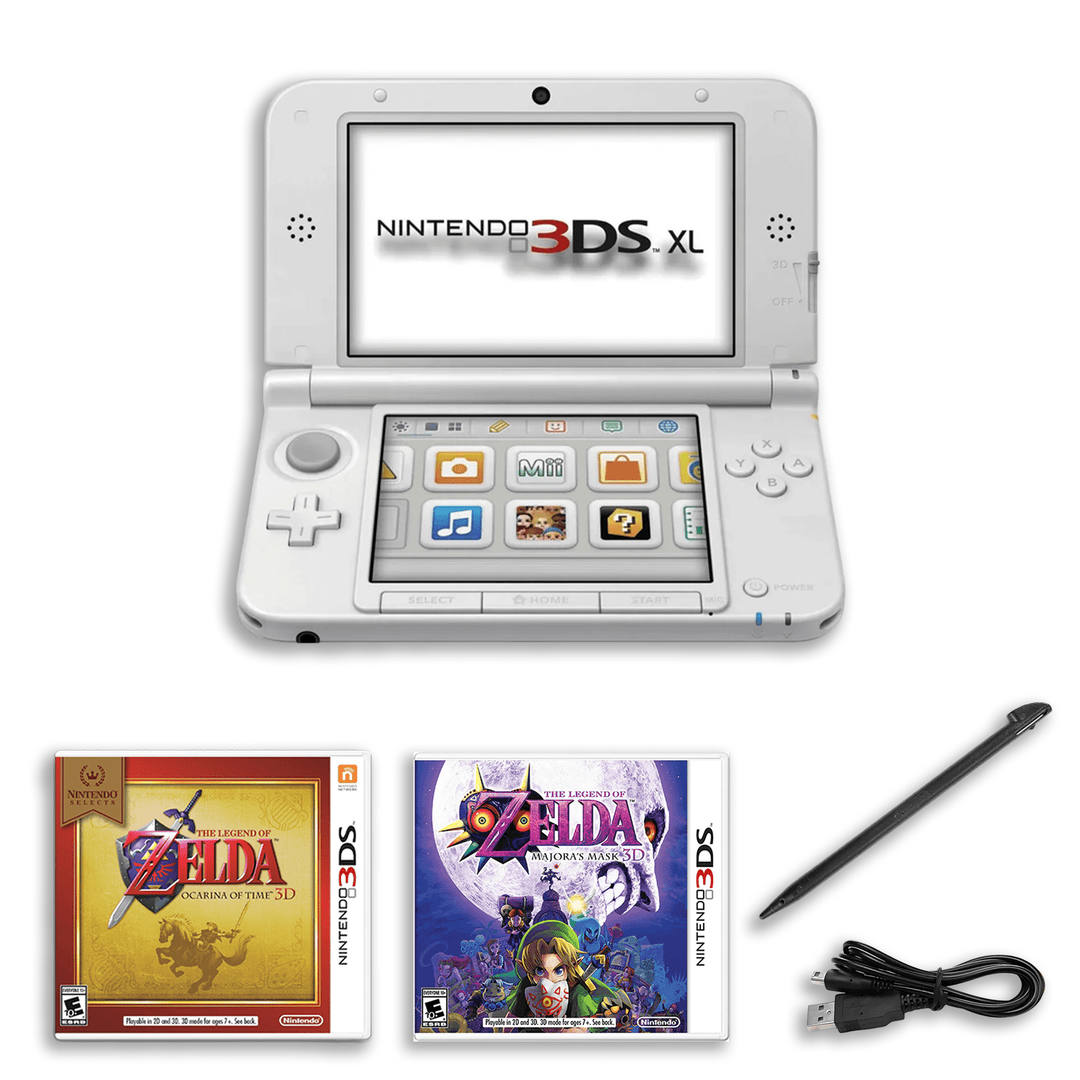 Pack Aventure Nintendo 3DS XL – Zelda Ocarina of Time et Majora’s Mask – Chargeur, Stylet