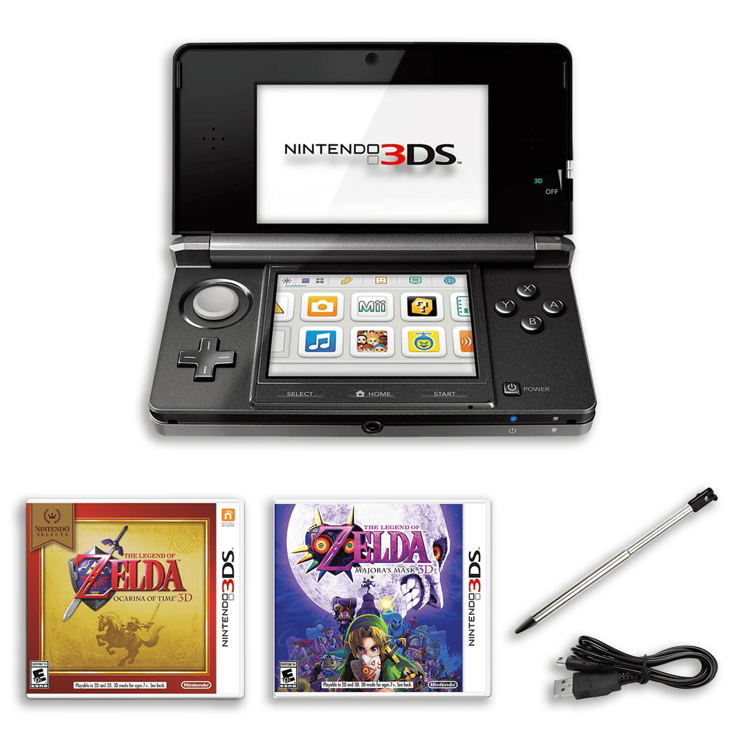 Nintendo 3DS Adventure Pack – Zelda OOT 3D & Majora’s Mask 3D – Charger, Stylus