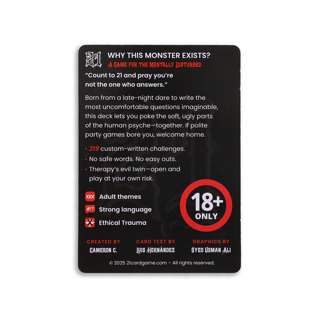 TWENTY-ONE™ – The Ultimate Adult Party Card Game | 225 Fun, Dark & Chaotic Cards