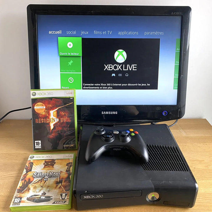 Xbox 360 Model S Console Black Setup 