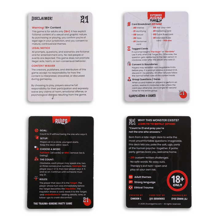 TWENTY-ONE™ – The Ultimate Adult Party Card Game | 225 Fun, Dark & Chaotic Cards