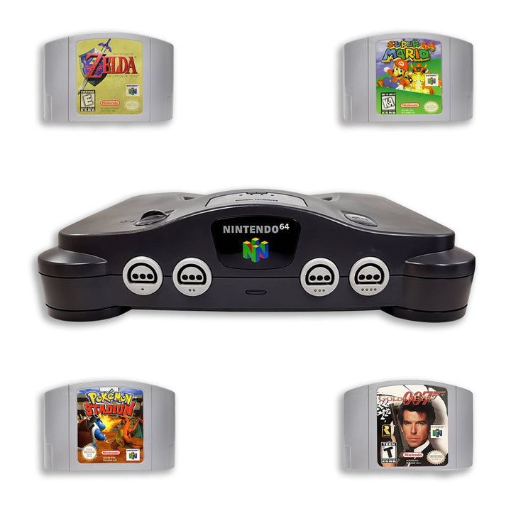 Paquete de consola Nintendo 64 (N64): Super Smash Bros y Mario 64 (Retro Fam)