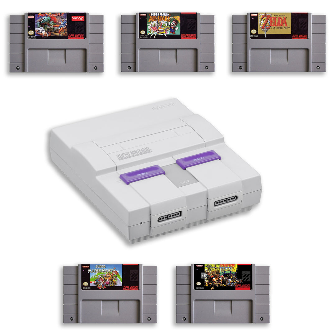 Pack de jeux de course SNES – F-Zero et Super Mario Kart – 1 manette
