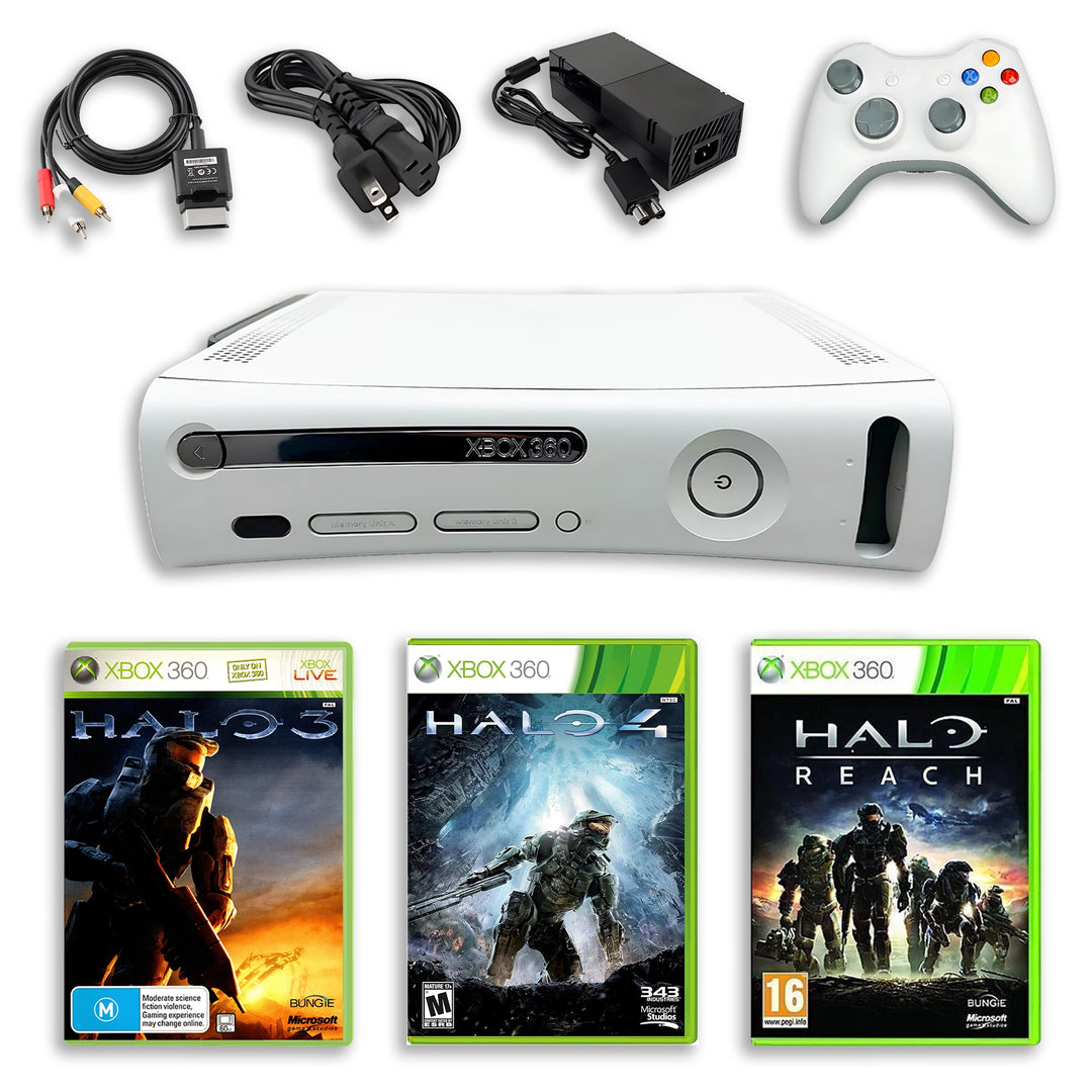 Xbox 360 Console Bundle: Halo 3, 4 & Reach