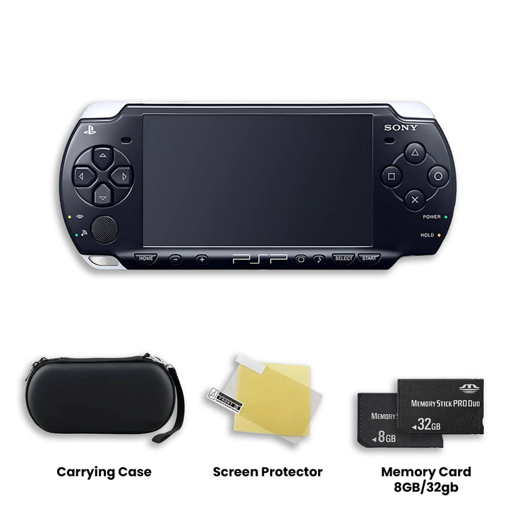PlayStation Portable PSP 2000 Console Carrying Case, Screen Protector and Memory Card