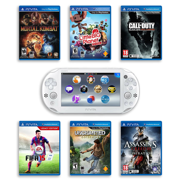 PlayStation Vita 2000 Console Crystal White with Top Games