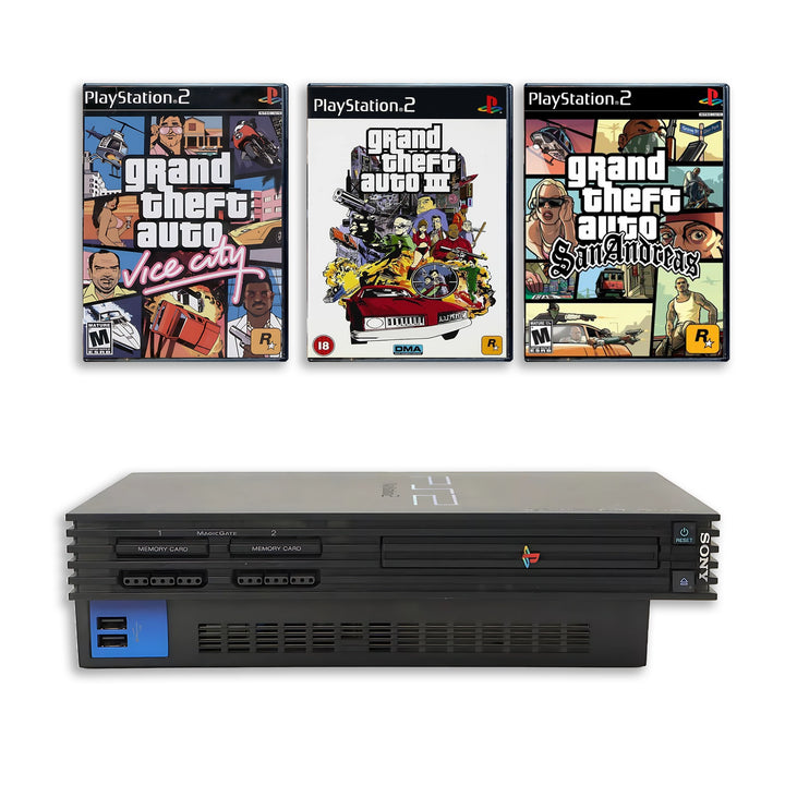 Playstation 2 PS2 Console Bundle: Grand Theft Auto 3, Vice City & San Andreas