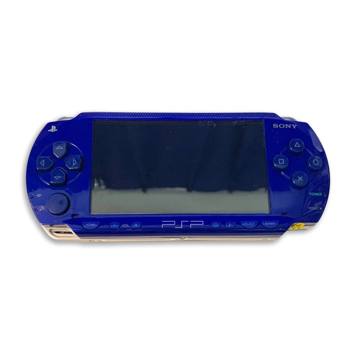 PlayStation Portable PSP 2000 Console Blue Front View with Bottom Side