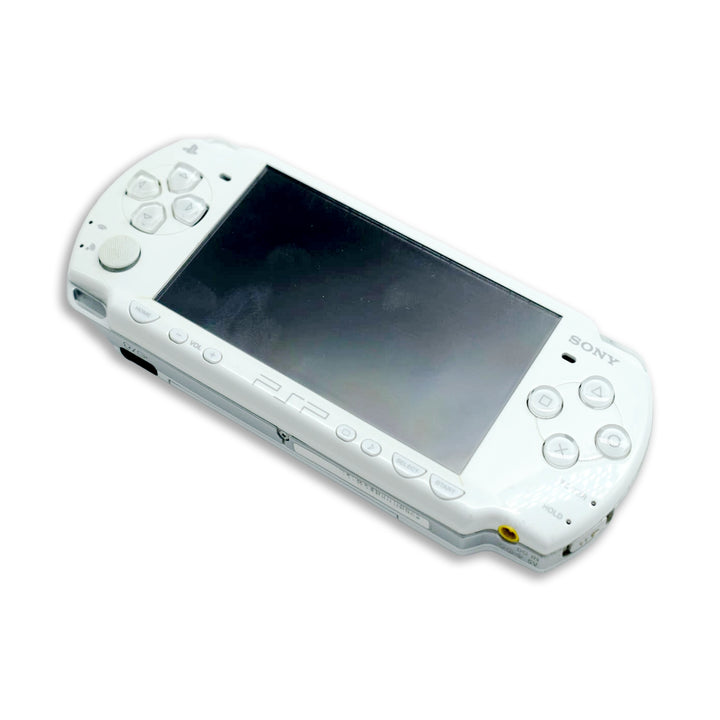 PlayStation Portable PSP 2000 Console Blue White Front View with Bottom Side