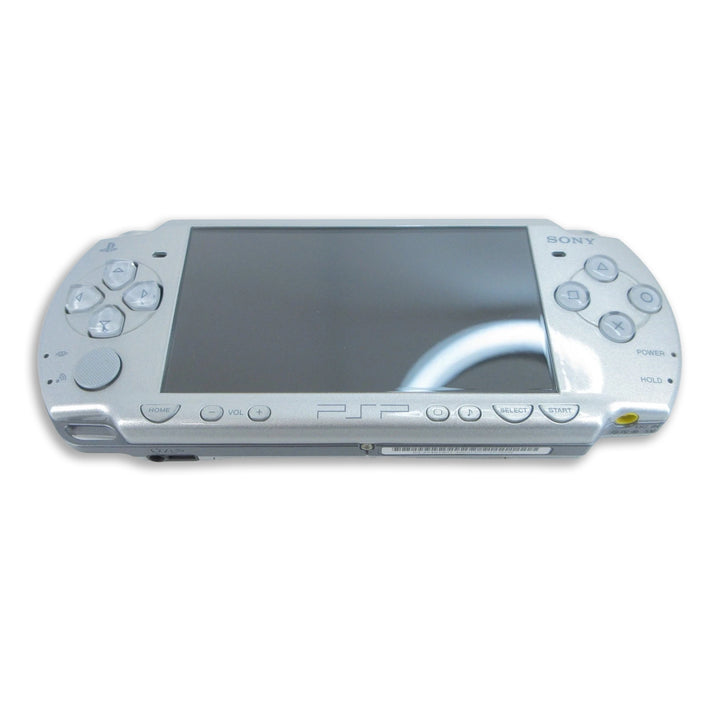 PlayStation Portable PSP 2000 Console Silver Front View with Bottom Angle
