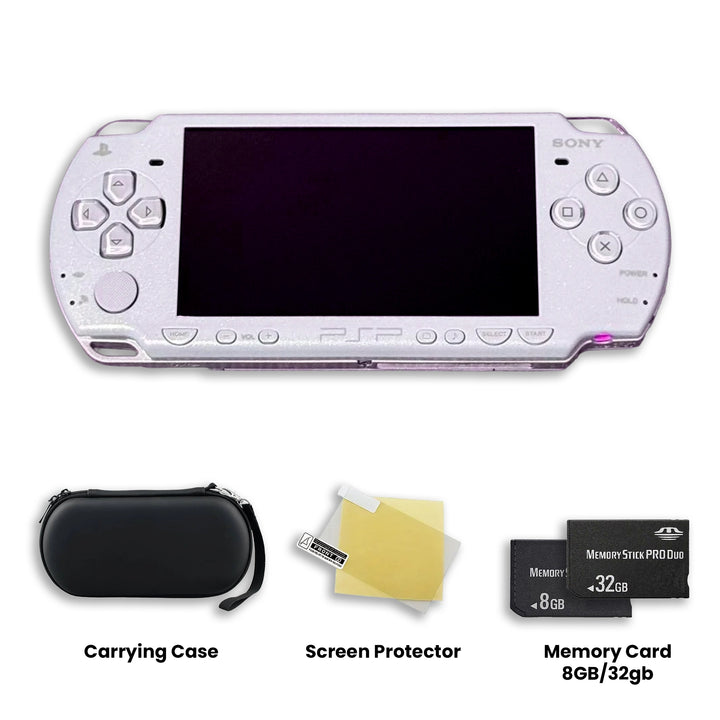 PlayStation Portable PSP 2000 Console Blue Lavander Carrying Case, ScreenProtector and Memory Card