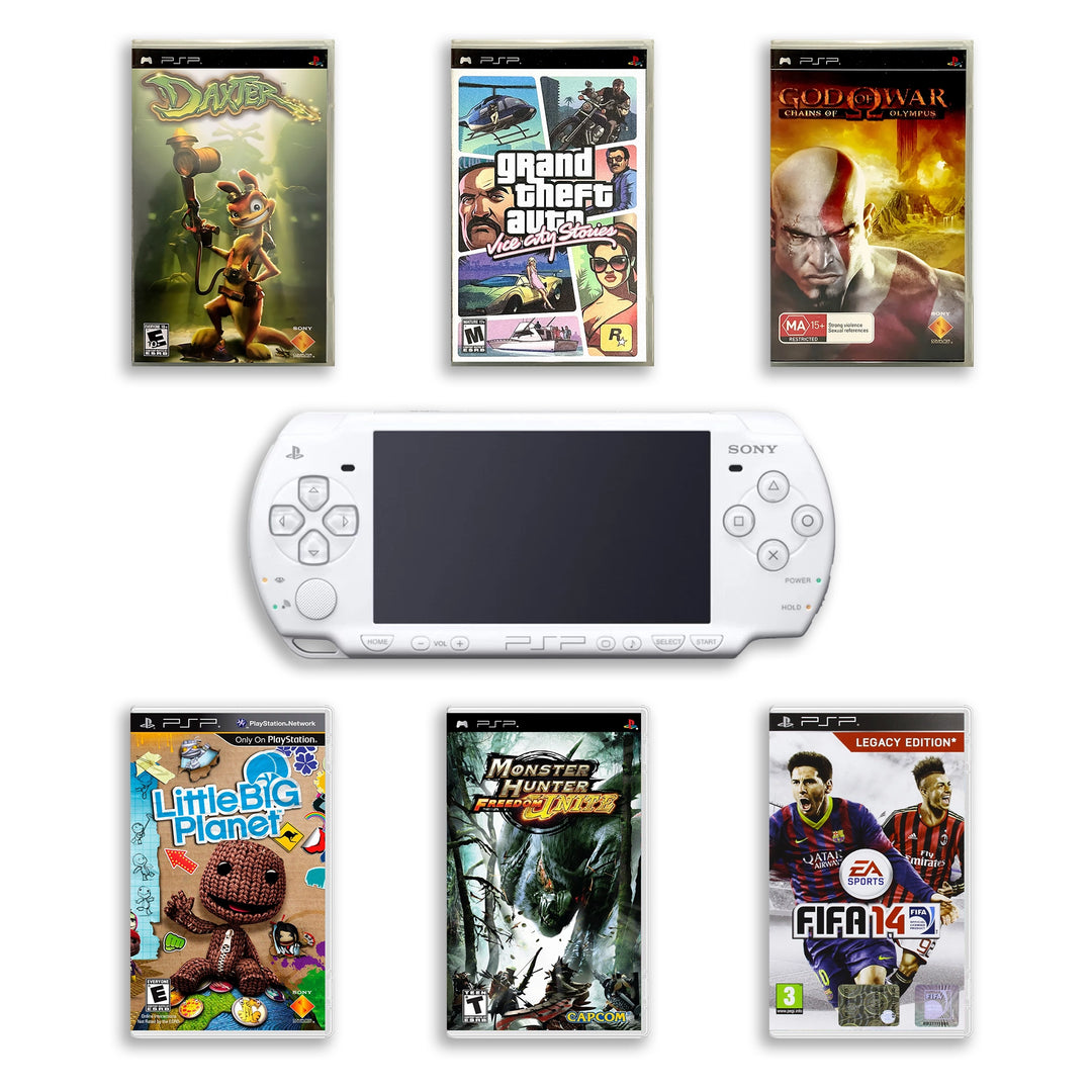 PlayStation Portable PSP 2000 Console Blue White with Top Games